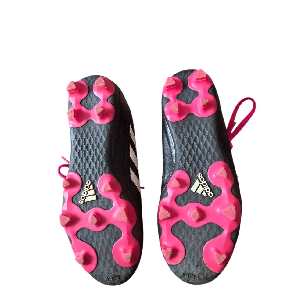 Adidas Youth Soccer Cleats Black Pink FG Firm Ground Size 2.5 - Picture 3 of 5